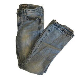 RANK 45‎ Mens Light Wash Distressed Slim Fit Jeans Size 31x32